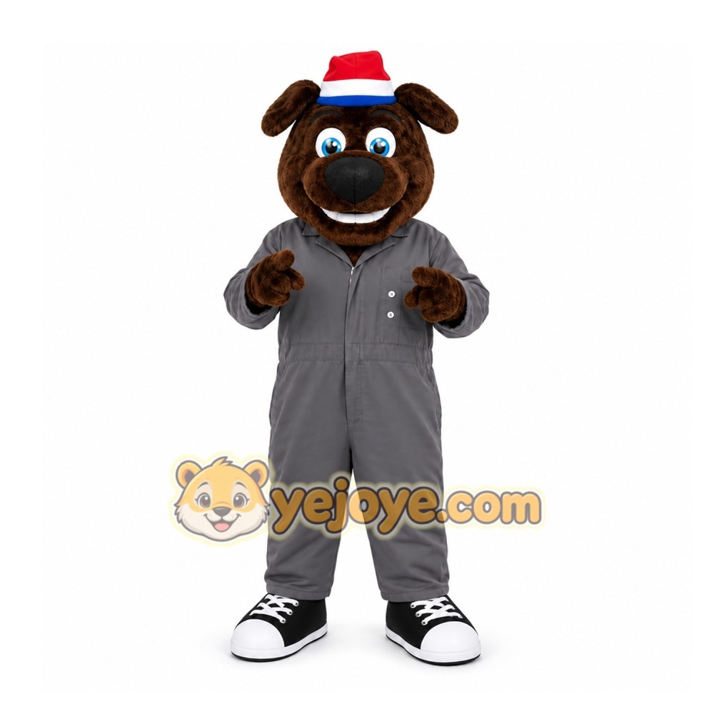 Gray Dog Mascot Costume for Holiday Events
