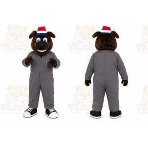Gray Dog Mascot Costume for Holiday Events
