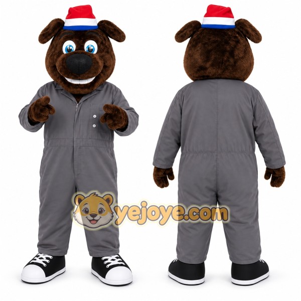 Gray Dog Mascot Costume for Holiday Events