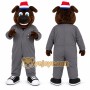 Gray Dog Mascot Costume for Holiday Events
