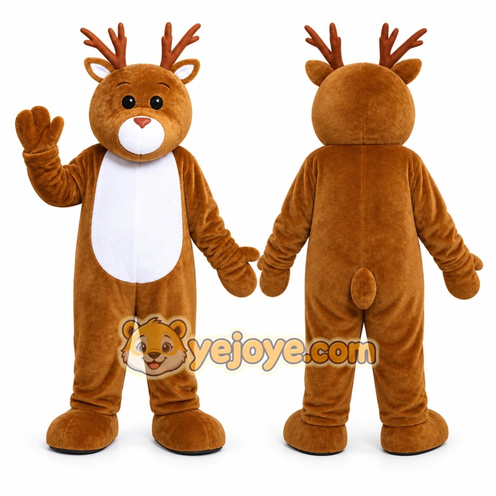 Brown Reindeer Mascot Costume for Holiday Events Brown Reindeer Mascot Costume for Holiday Events