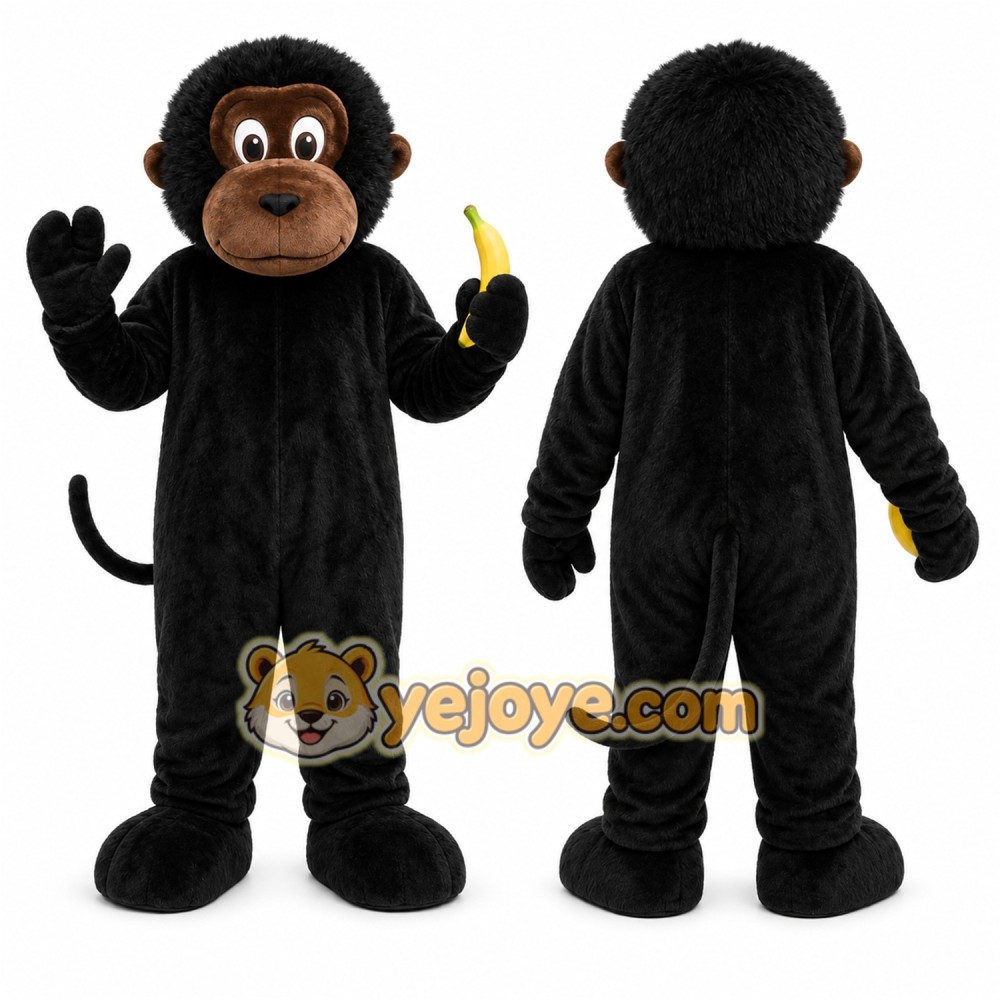 Black Monkey Mascot Costume for Events and Promotions Black Monkey Mascot Costume for Events and Promotions