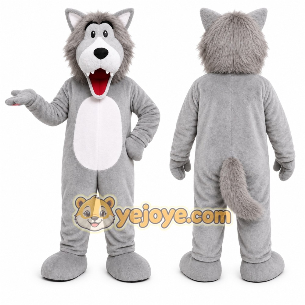 Gray Wolf Mascot Costume for Events and Promotions Gray Wolf Mascot Costume for Events and Promotions