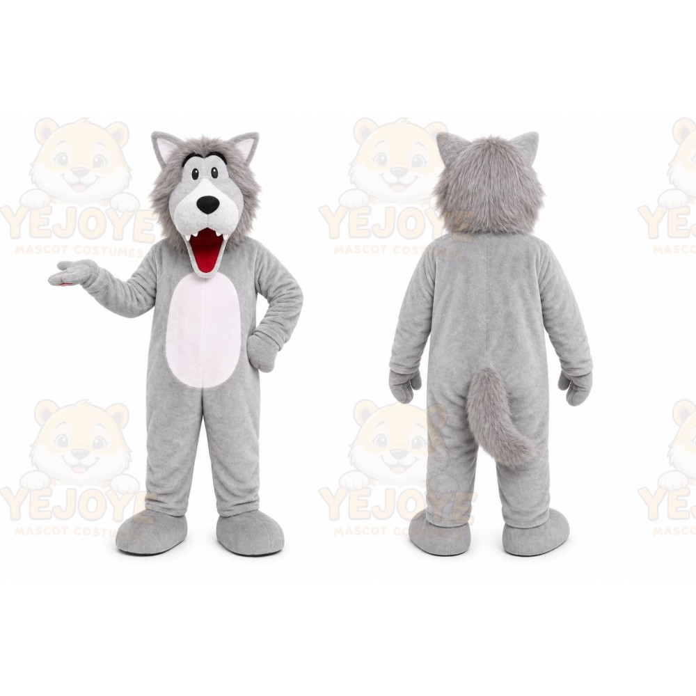 Gray Wolf Mascot Costume for Events and Promotions