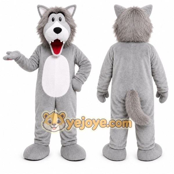 Gray Wolf Mascot Costume for Events and Promotions