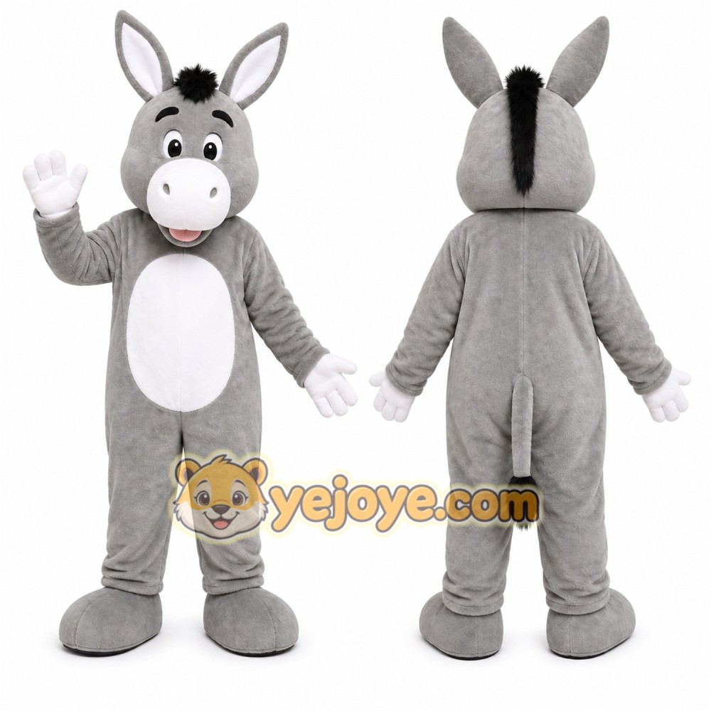 Gray Donkey Mascot Costume for Events and Promotions Gray Donkey Mascot Costume for Events and Promotions