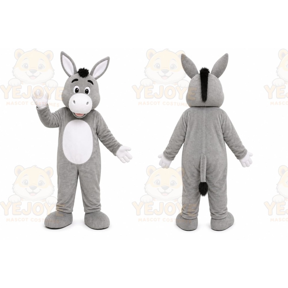 Gray Donkey Mascot Costume for Events and Promotions