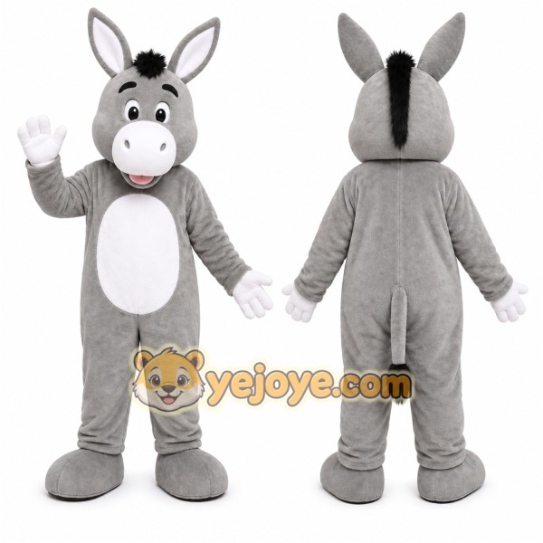 Gray Donkey Mascot Costume for Events and Promotions