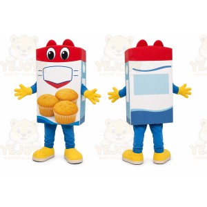 Red Muffin Box Mascot Costume for Restaurant Promotions