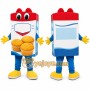 Red Muffin Box Mascot Costume for Restaurant Promotions