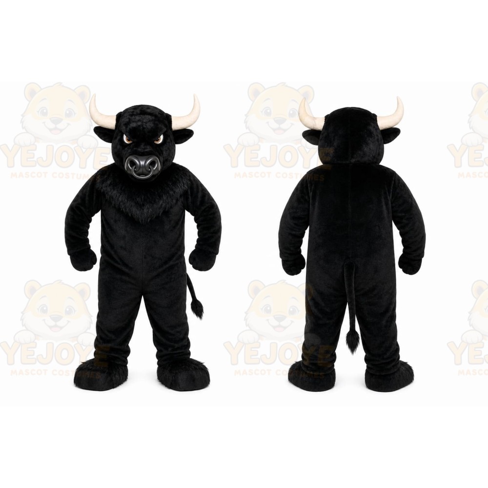 Black Bull Mascot Costume for Sports Events