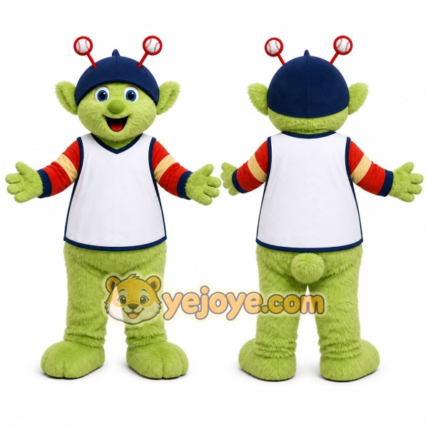 Green Alien Mascot Costume for Children's Events