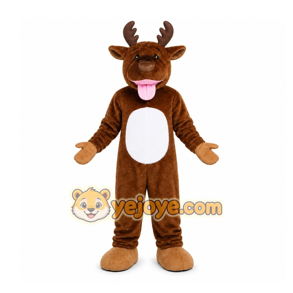 Brown Moose Mascot Costume for Holiday Events Brown Moose Mascot Costume for Holiday Events