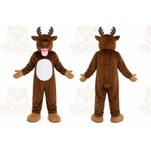 Brown Moose Mascot Costume for Holiday Events