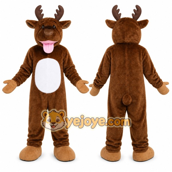 Brown Moose Mascot Costume for Holiday Events