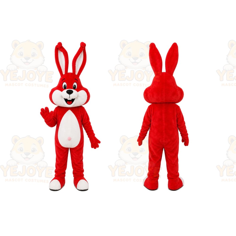 Red Rabbit Mascot Costume for Holiday Events