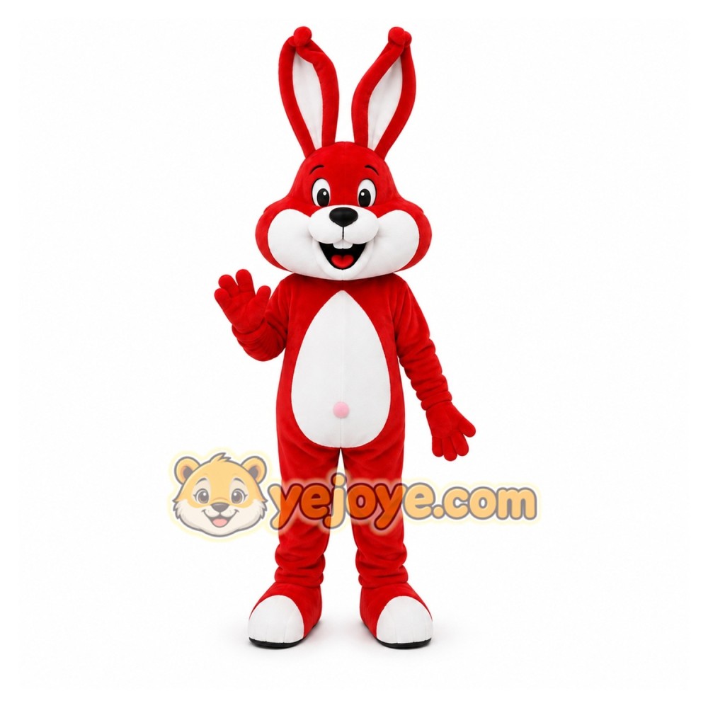 Red Rabbit Mascot Costume for Holiday Events Red Rabbit Mascot Costume for Holiday Events