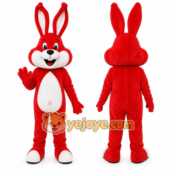 Red Rabbit Mascot Costume for Holiday Events