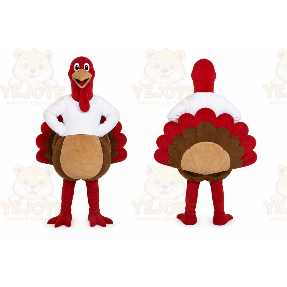 Red Turkey Mascot Costume for Holiday Events