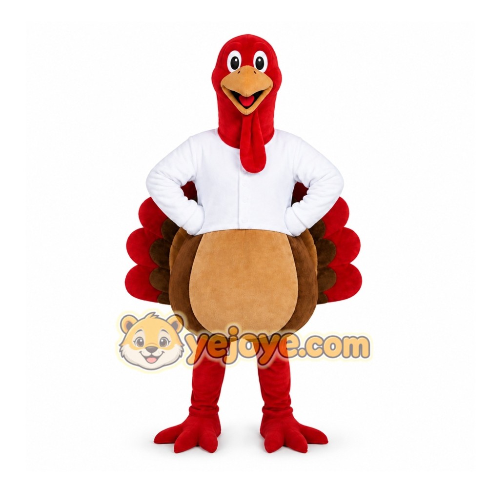 Red Turkey Mascot Costume for Holiday Events Red Turkey Mascot Costume for Holiday Events