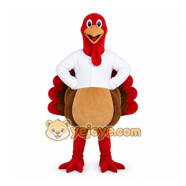 Red Turkey Mascot Costume for Holiday Events