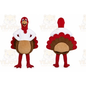 Red Turkey Mascot Costume for Holiday Events