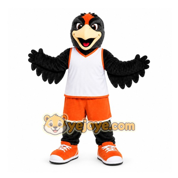 Black Bird Mascot Costume for Sports Events