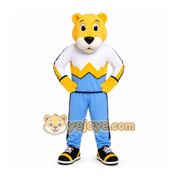 Yellow Bear Mascot Costume for Sports Events