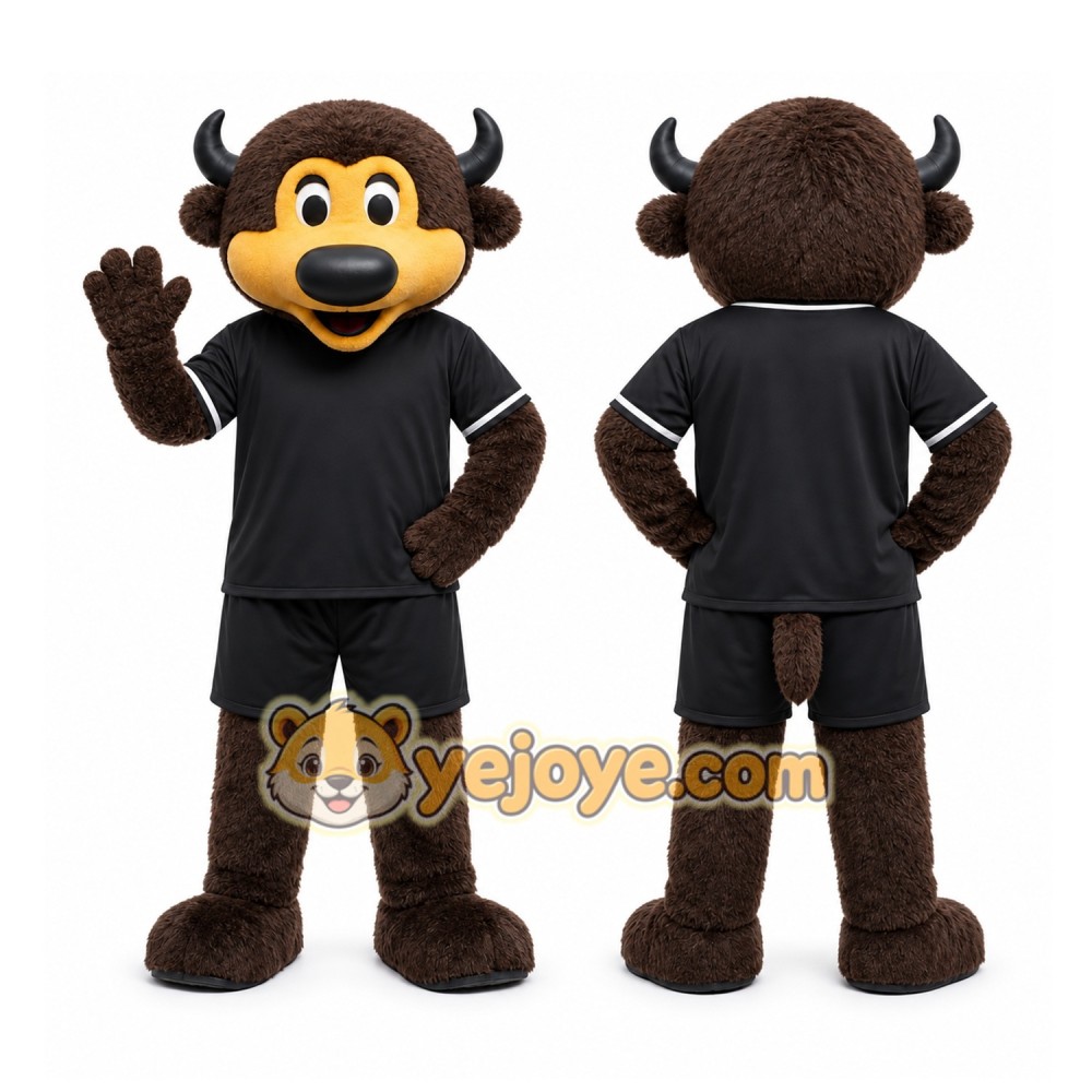 Black Buffalo Mascot Costume for Sports Events Black Buffalo Mascot Costume for Sports Events