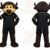 Black Buffalo Mascot Costume for Sports Events