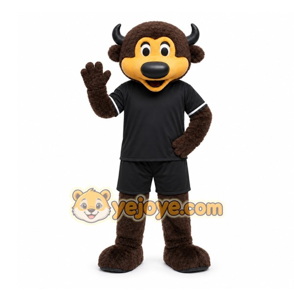 Black Buffalo Mascot Costume for Sports Events