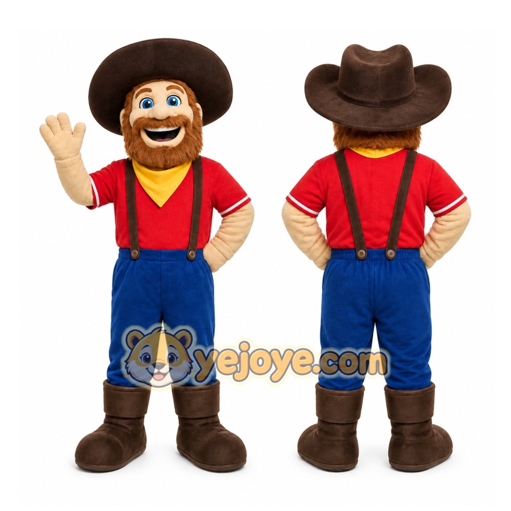 Brown Cowboy Mascot Costume for Events and Promotions Brown Cowboy Mascot Costume for Events and Promotions
