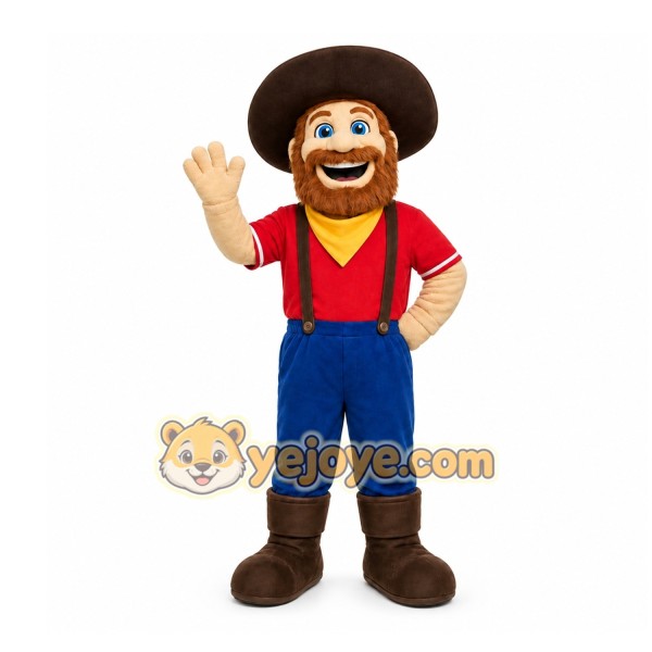 Brown Cowboy Mascot Costume for Events and Promotions