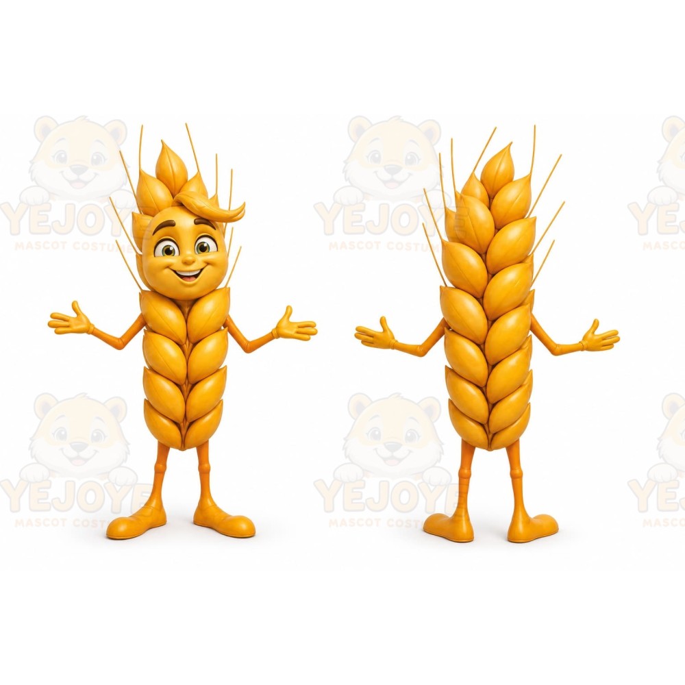 Yellow Wheat Stalk Mascot Costume for Corporate Events