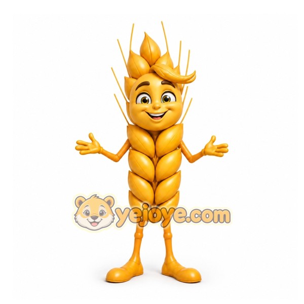 Yellow Wheat Stalk Mascot Costume for Corporate Events