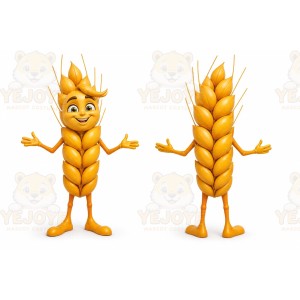 Yellow Wheat Stalk Mascot Costume for Corporate Events