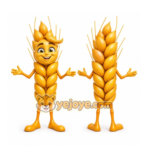Yellow Wheat Stalk Mascot Costume for Corporate Events