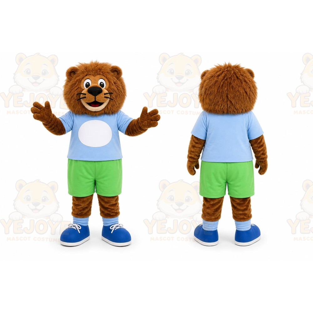 Brown Lion Mascot Costume for Children's Events