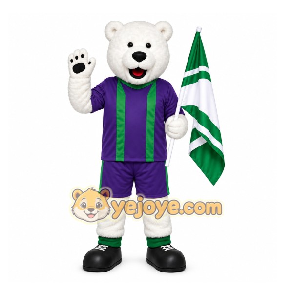 White Polar Bear Mascot Costume for Sports Events