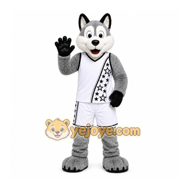 Gray Wolf Mascot Costume for Sports Events Gray Wolf Mascot Costume for Sports Events