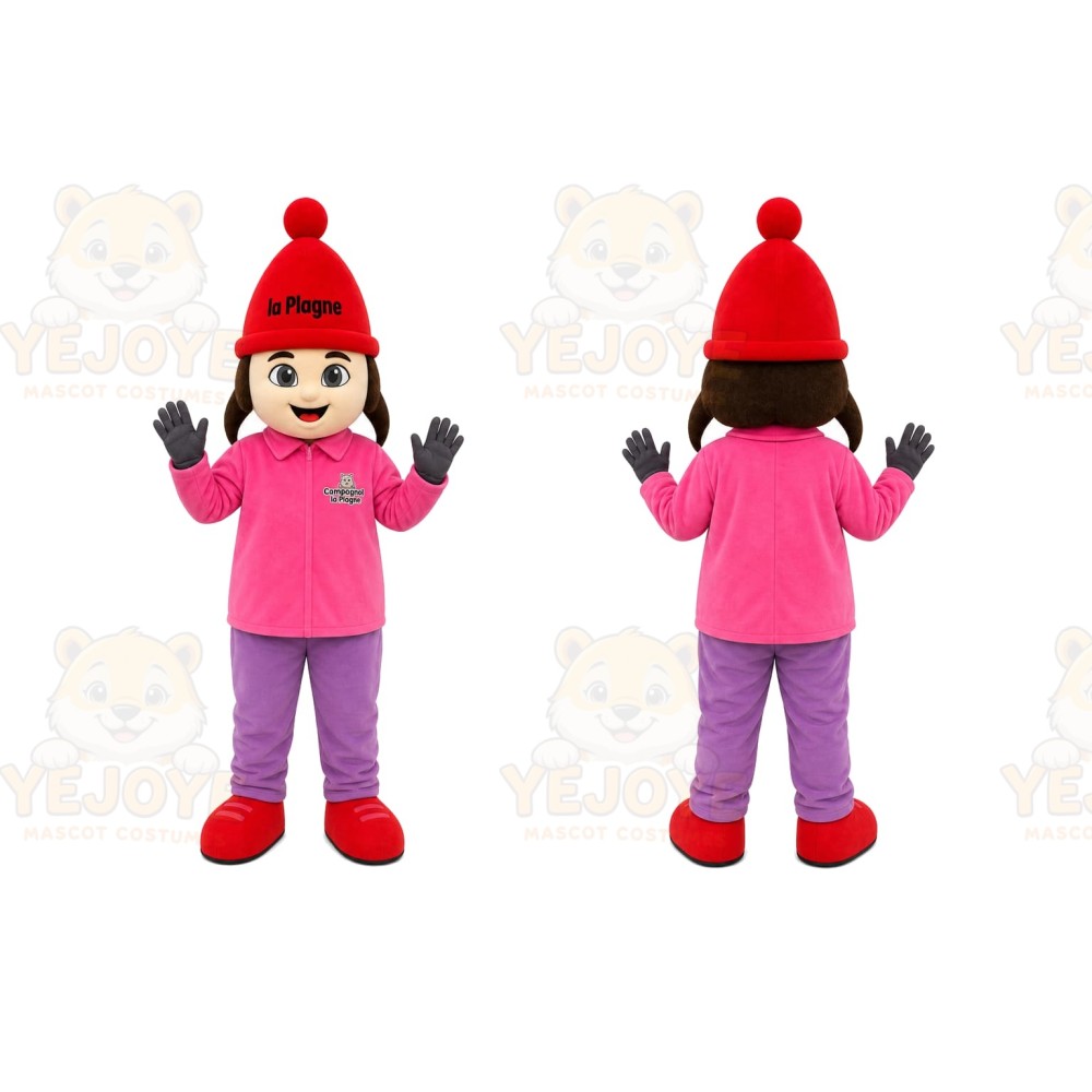 Pink Child Mascot Costume for Events and Promotions