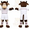 Brown Bull Mascot Costume for Sports Events