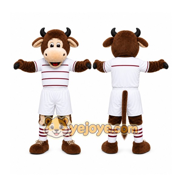 Brown Bull Mascot Costume for Sports Events