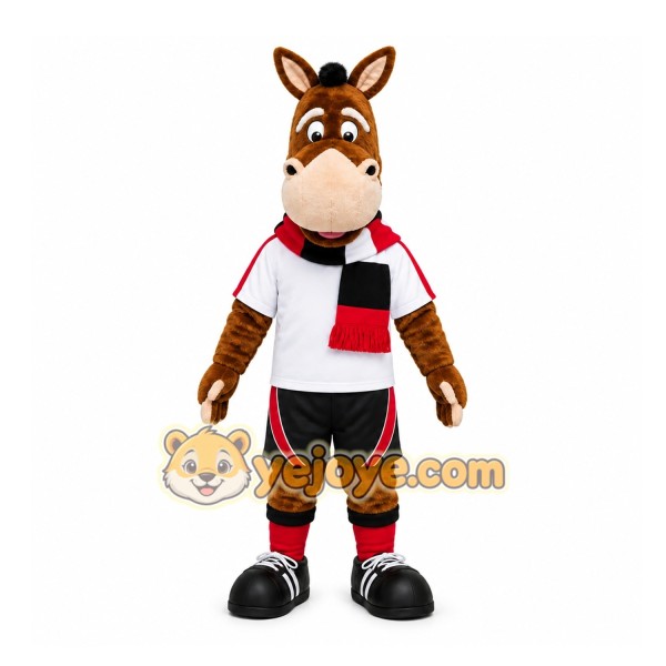Brown Horse Mascot Costume for Sports Events