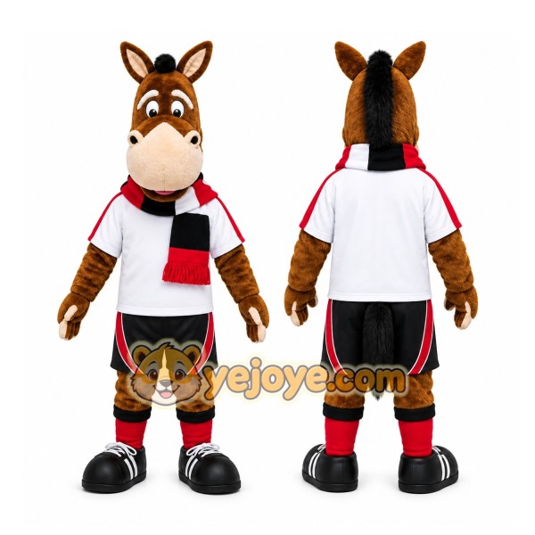 Brown Horse Mascot Costume for Sports Events