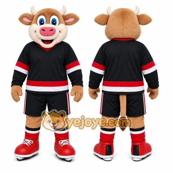 Brown Bull Mascot Costume for Sports Events