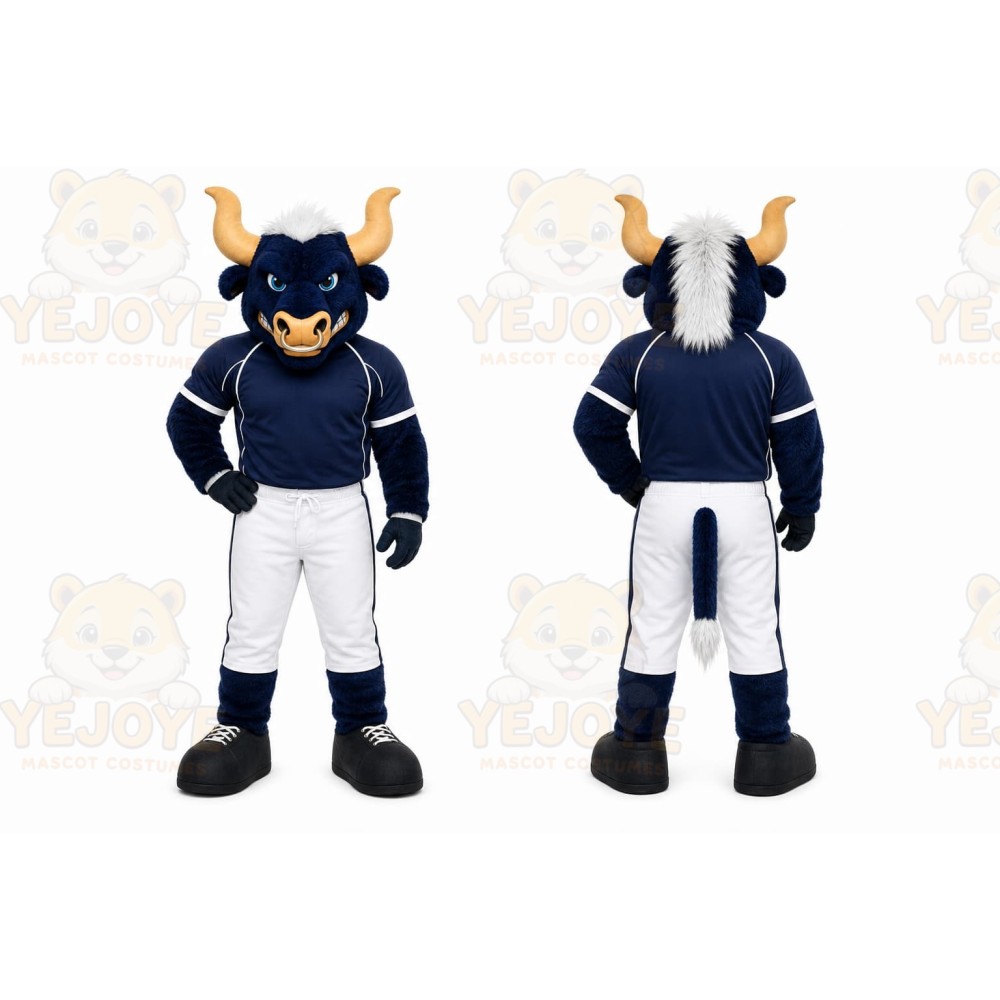 Blue Bull Mascot Costume for Sports Events