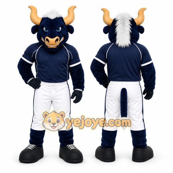 Blue Bull Mascot Costume for Sports Events