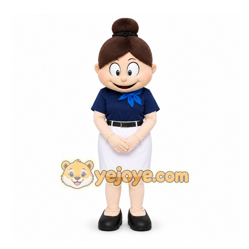 Brown Female Character Mascot Costume for Corporate Events