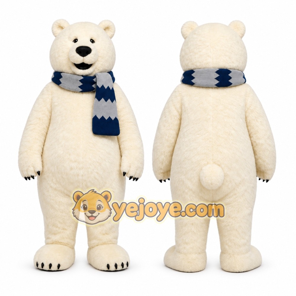 White Polar Bear Mascot Costume for Holiday Events White Polar Bear Mascot Costume for Holiday Events